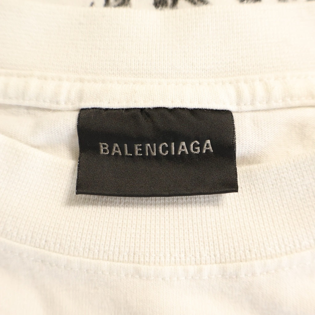 BALENCIAGA(バレンシアガ) 24SS DIY Metal Logo メタル ロゴプリント クルーネック 半袖Tシャツ カットソー ホワイト 641655