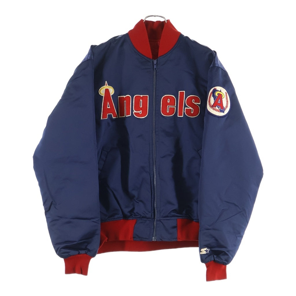 NO BRAND(ノーブランド) STARTER 90s VINTAGE MLB CALIFORNIA ANGELS カリフォルニアエンジェルス サテンスタジャン ネイビー/レッド