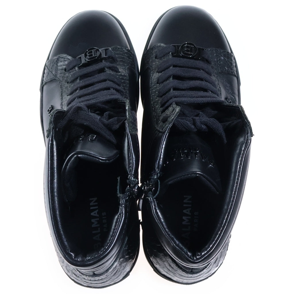 BALMAIN(バルマン) Snakeskin High Sneakers スネークスキン ハイカットスニーカー レザーシューズ ブラック 26567 レディース