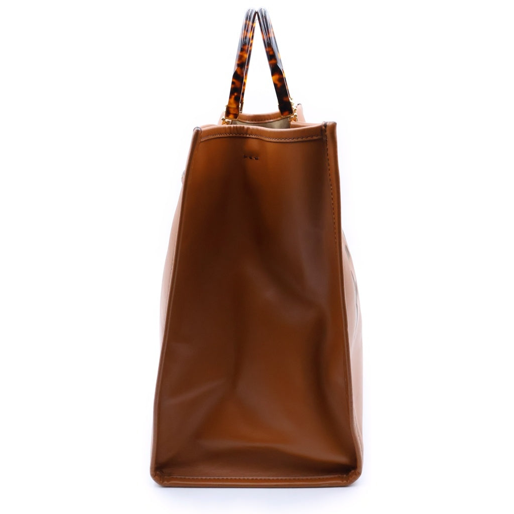 FENDI(フェンディ) フェンディ サンシャインミディアム ハンドバッグ トートバッグ ブラウン レザー ゴールド金具 レディース