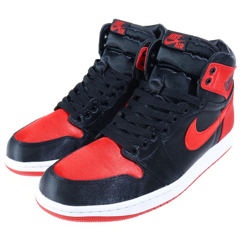 NIKE(ナイキ) WMNS AIR JORDAN 1 RETRO HIGH OG SATIN BRED ウィメンズ エアジョーダン1 レトロ サテンブレッド ハイカットスニーカー ブラック/レッド US11/28cm FD4810-061