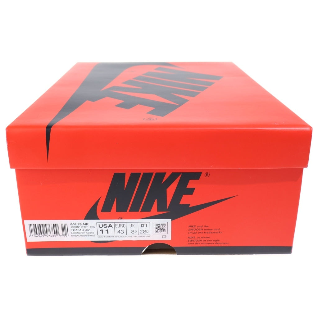 NIKE(ナイキ) WMNS AIR JORDAN 1 RETRO HIGH OG SATIN BRED ウィメンズ エアジョーダン1 レトロ サテンブレッド ハイカットスニーカー ブラック/レッド US11/28cm FD4810-061