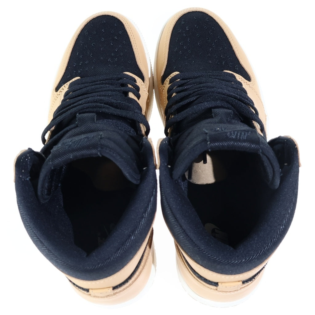 NIKE(ナイキ) AIR JORDAN 1 RETRO HIGH OG VACHETTA TAN エアジョーダン1 レトロ バケッタタン ハイカットスニーカー ブラック/ベージュ US10/28cm 555088-202