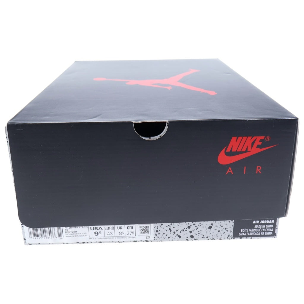 NIKE(ナイキ) AIR JORDAN 5 RETRO OG BLACK METALLIC REIMAGINED エアジョーダン5 ブラックメタリック リイマジンド ハイカットスニーカー ブラック US9.5/27.5cm HF3975-001