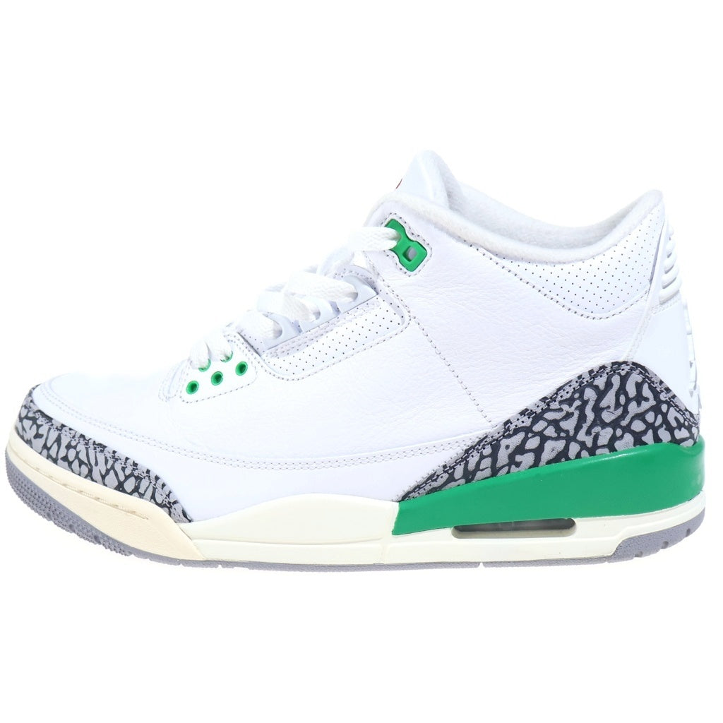 NIKE(ナイキ) WMNS AIR JORDAN 3 RETRO LUCKY GREEN ウィメンズ エアジョーダン3 レトロ ラッキーグリーン ハイカットスニーカー ホワイト US11/28cm CK9246-136