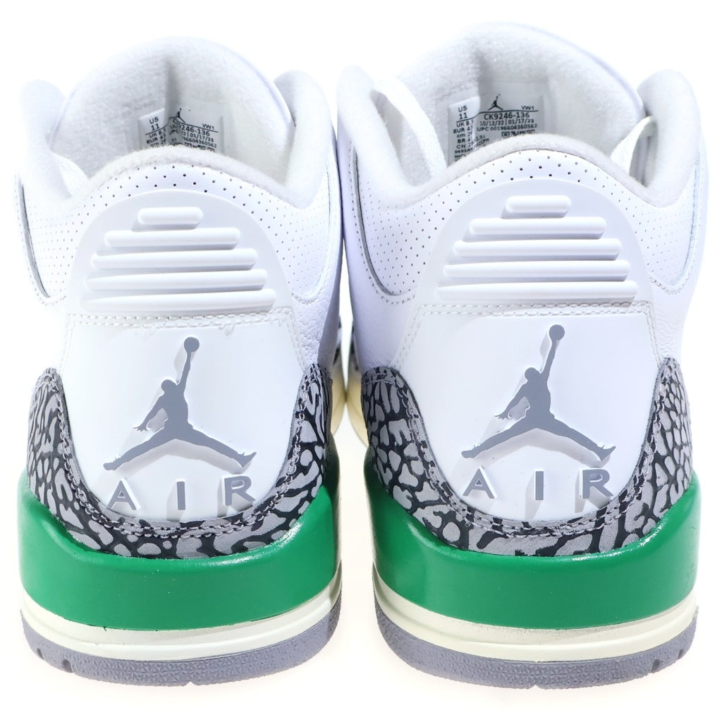 NIKE(ナイキ) WMNS AIR JORDAN 3 RETRO LUCKY GREEN ウィメンズ エアジョーダン3 レトロ ラッキーグリーン ハイカットスニーカー ホワイト US11/28cm CK9246-136