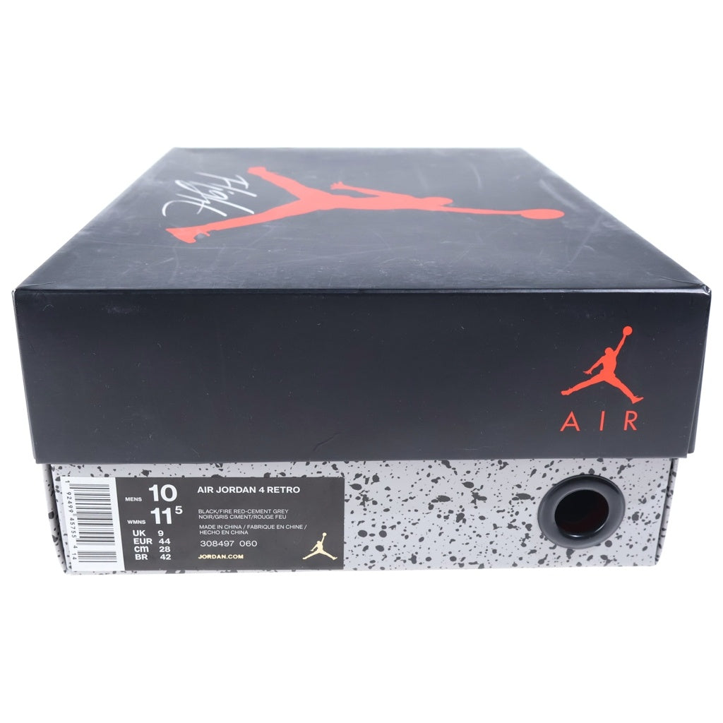 NIKE(ナイキ) AIR JORDAN 4 RETRO BRED エアジョーダン4 レトロ ブレッド ハイカットスニーカー ブラック US10/28cm 308497-060