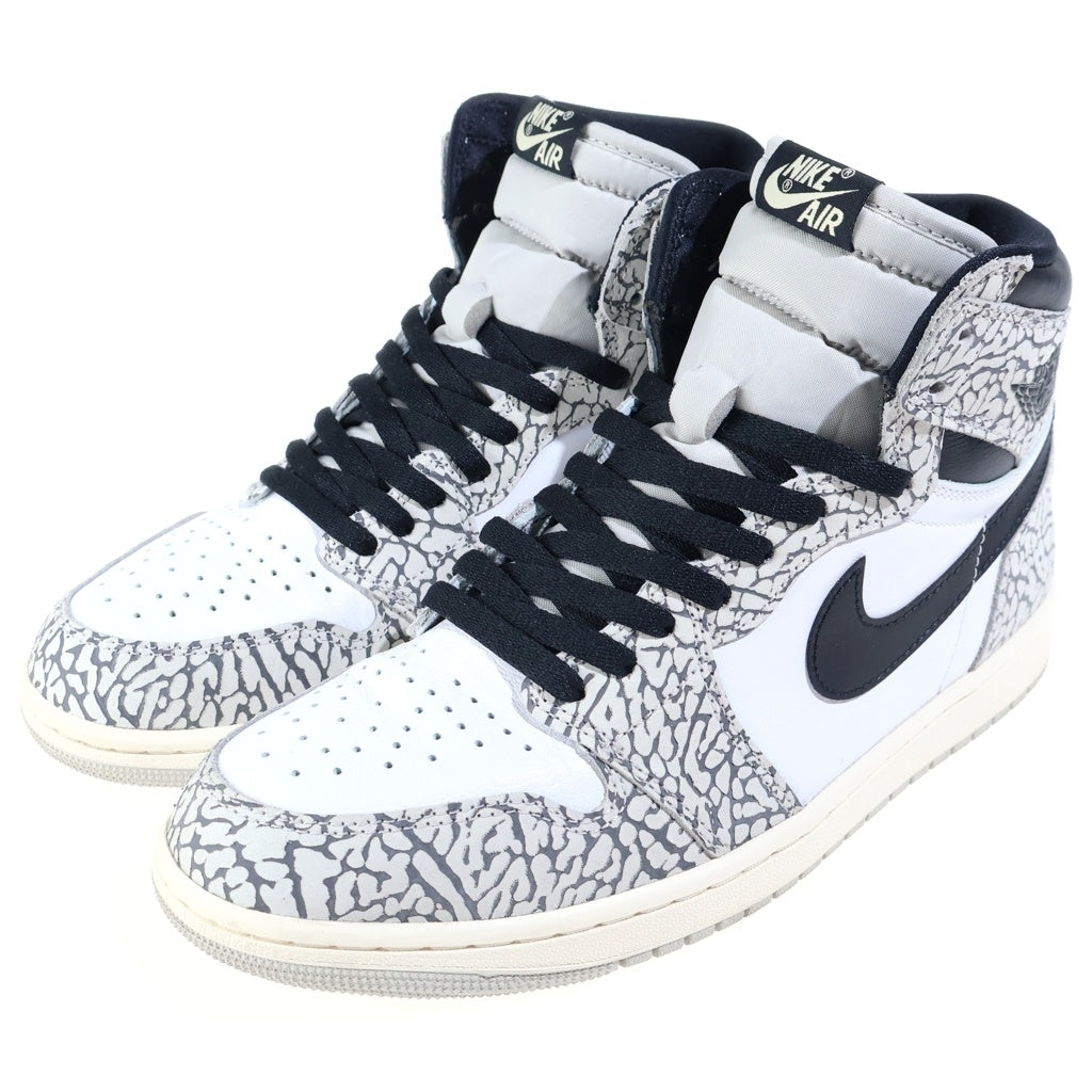 NIKE(ナイキ) AIR JORDAN 1 HIGH OG WHITE CEMENT SAFARI エアジョーダン1 セメント サファリ ハイカットスニーカー ホワイト/グレー US10/28cm DZ5485-052