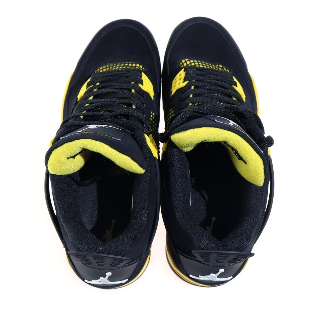 NIKE(ナイキ) AIR JORDAN 4 RETRO THUNDER エアジョーダン4 レトロ サンダー ハイカットスニーカー ブラック/イエロー US10/28cm DH6927-017