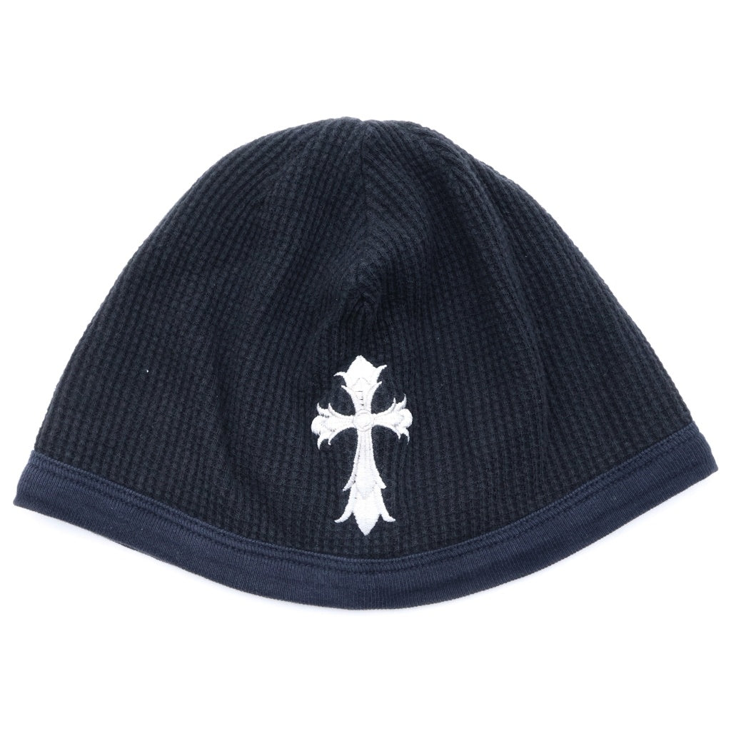 CHROME HEARTS(クロムハーツ) OLD THERMAL BEANIE クロス刺繍 サーマル コットン ビーニー ニットキャップ 帽子 ブラック