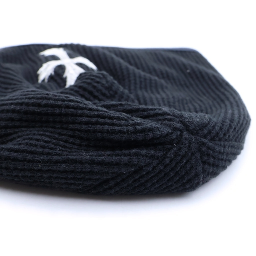 CHROME HEARTS(クロムハーツ) OLD THERMAL BEANIE クロス刺繍 サーマル コットン ビーニー ニットキャップ 帽子 ブラック