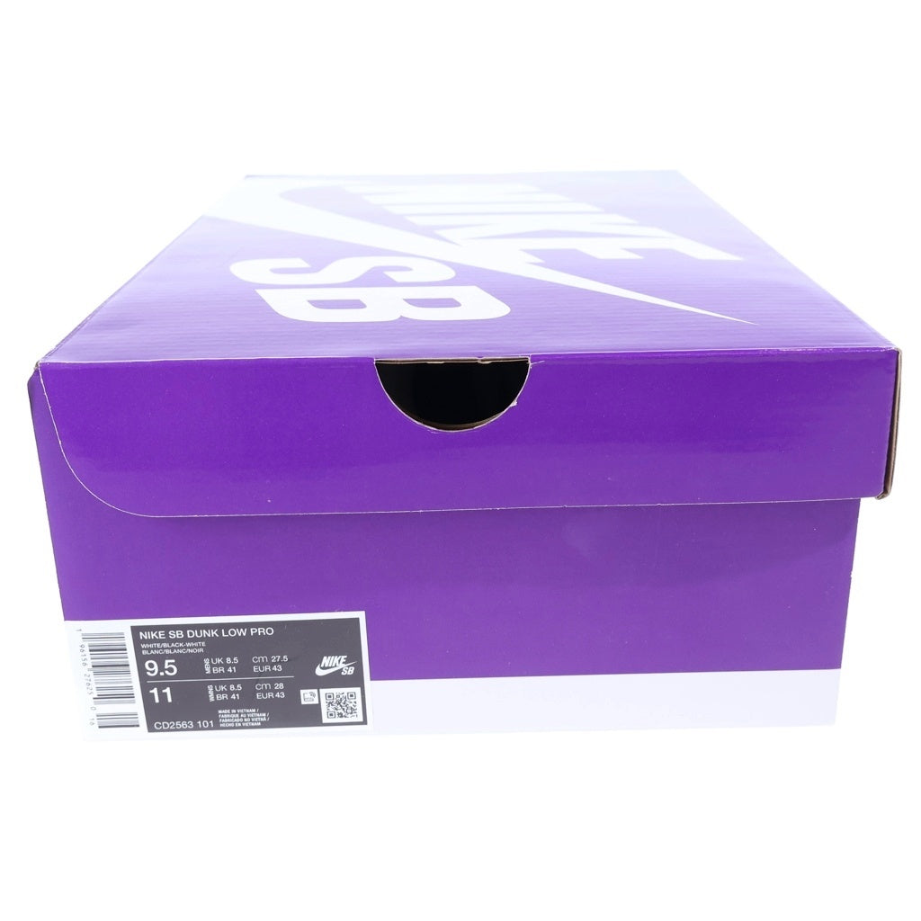 NIKE SB(ナイキエスビー) DUNK LOW PRO ダンク プロ ローカットスニーカー ホワイト/ブラック US9.5/27.5cm CD2563-101