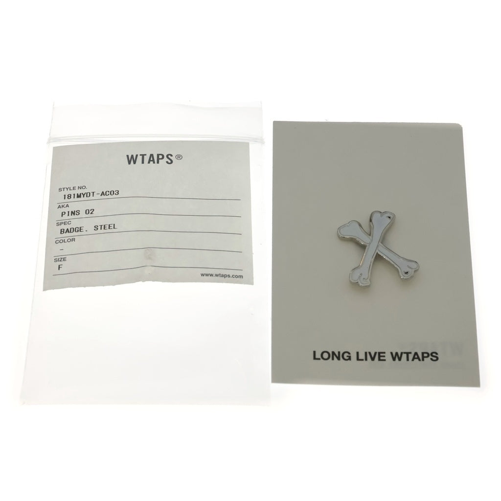 WTAPS(ダブルタップス) ボーンデザイン ピンズ ピンバッチ ホワイト 181MYDT-AC03