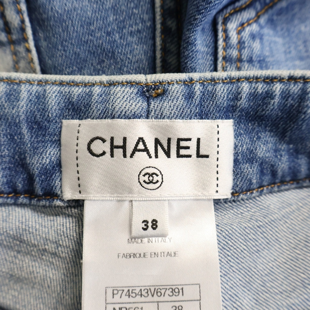 CHANEL(シャネル) 23AW Coco Neige Denim Pants ココネージュ デニムパンツ ジーンズ ココマーク インディゴ P74543V67391 レディース