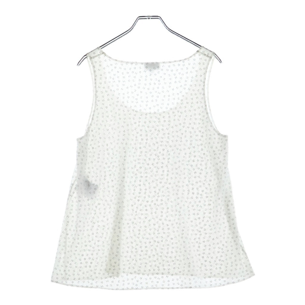 CHANEL(シャネル) 2024 RESORT Star CC Tops スター ココマークノースリーブトップス タンクトップ ポリエステル ホワイト P76301V68047 レディース
