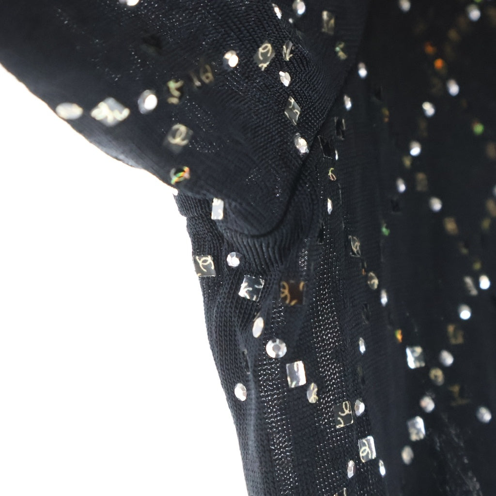 CHANEL(シャネル) CC Crystal Jumpsuit ココマーク クリスタル装飾 オールインワン ジャンプスーツ ビスコース ブラック P64725K60682 レディース