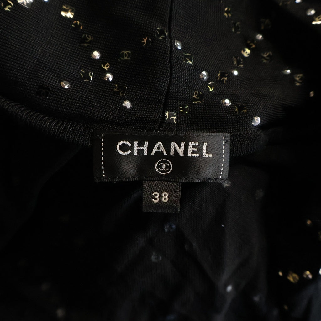 CHANEL(シャネル) CC Crystal Jumpsuit ココマーク クリスタル装飾 オールインワン ジャンプスーツ ビスコース ブラック P64725K60682 レディース