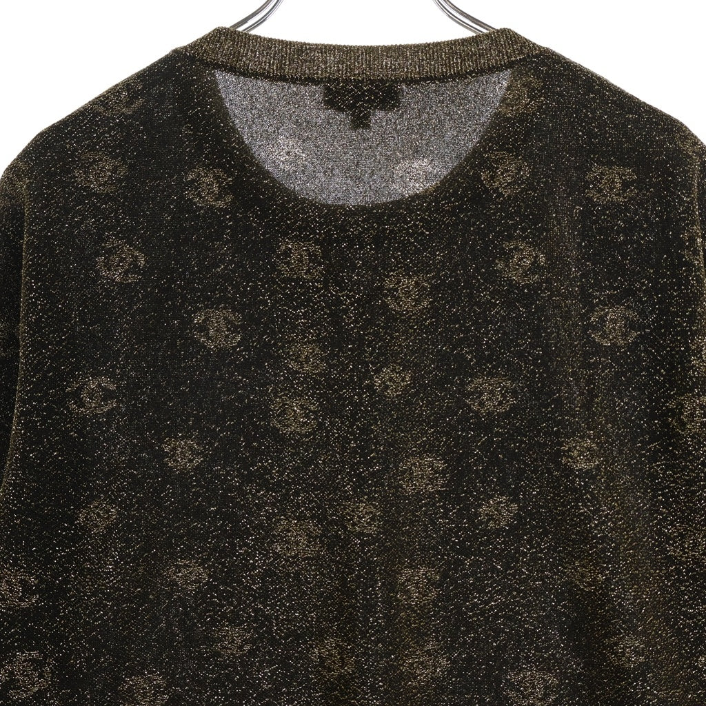CHANEL(シャネル) 2024 Gold metallic Knit ゴールドメタリックニット セーター ココマーク総柄 ゴールド P76488K11019 レディース