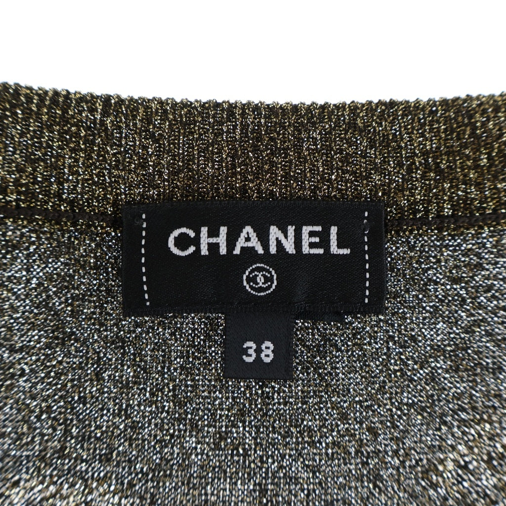 CHANEL(シャネル) 2024 Gold metallic Knit ゴールドメタリックニット セーター ココマーク総柄 ゴールド P76488K11019 レディース