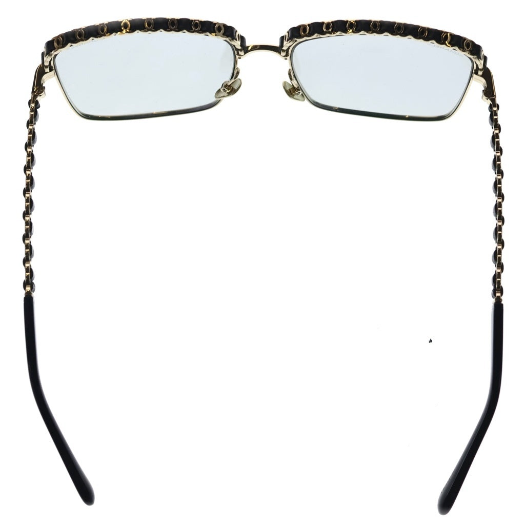 CHANEL(シャネル) ステッチチェーンスクエアサングラス アイウェア ブラック×ゴールド 71369