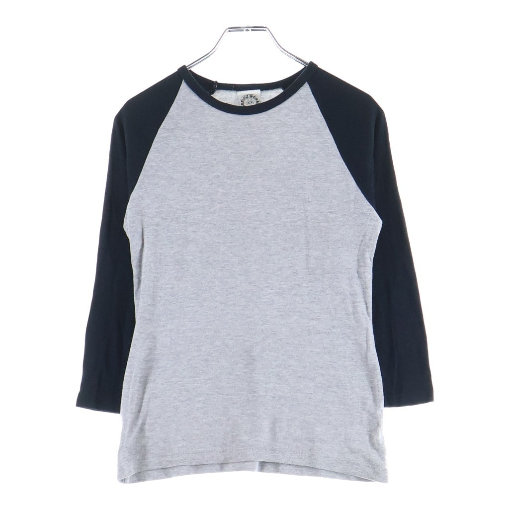 CHROME HEARTS(クロムハーツ) OLD バックスタープリント クルーネック ラグランスリーブ 七分袖Tシャツ カットソー グレー/ブラック