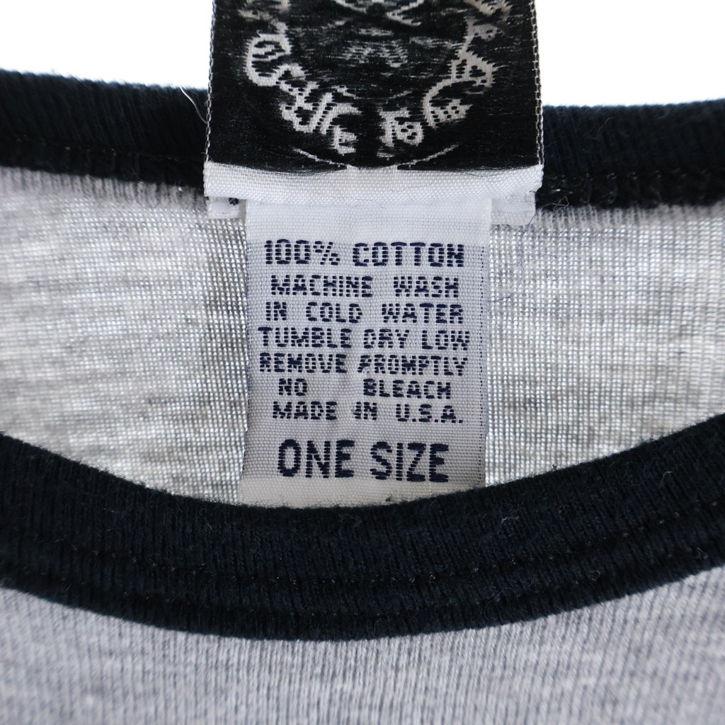 CHROME HEARTS(クロムハーツ) OLD バックスタープリント クルーネック ラグランスリーブ 七分袖Tシャツ カットソー グレー/ブラック
