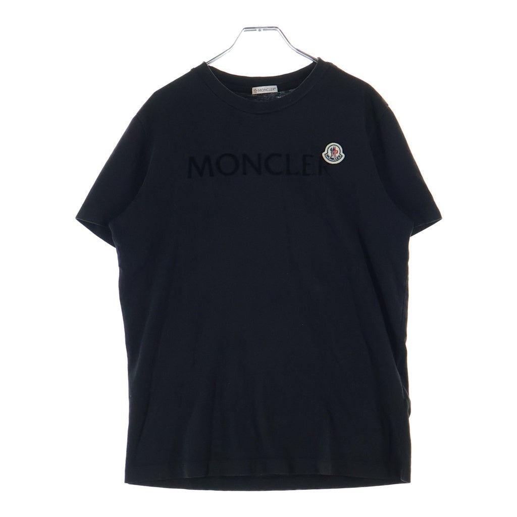 MONCLER(モンクレール) 23AW フロントロゴデザイン クルーネック 半袖Tシャツ カットソー ブラック I20918C00047 8390T