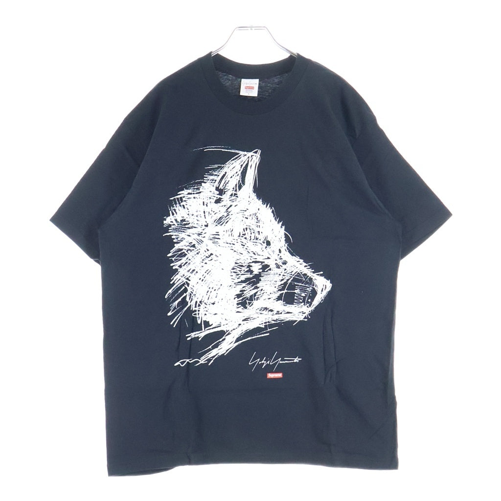 SUPREME(シュプリーム) 20AW ×Yohji Yamamoto Scribble Wolf Tee ヨウジヤマモト ウルフプリント 半袖Tシャツ カットソー ブラック
