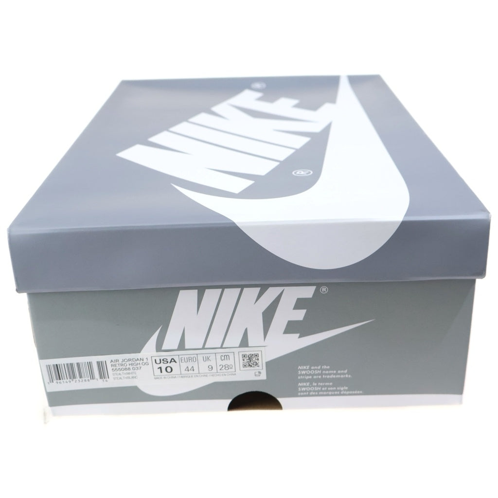NIKE(ナイキ) AIR JORDAN 1 HIGH OG STEALTH エアジョーダン1 ステレス ハイカットスニーカー ホワイト/グレー US10/28cm 555088-037