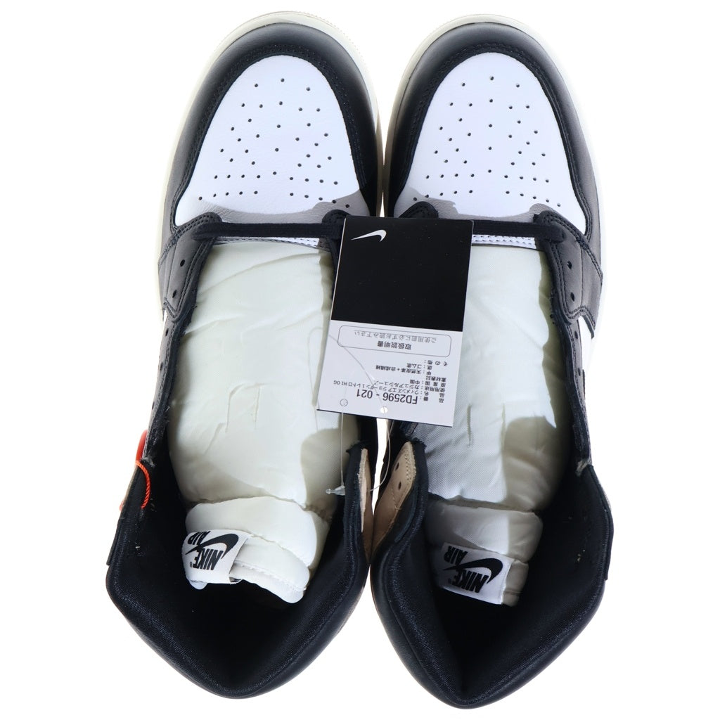 NIKE(ナイキ) WMNS AIR JORDAN 1 RETRO HIGH OG LATTE ウィメンズ エアジョーダン1 レトロ ラテ ハイカットスニーカー ホワイト/ベージュ/ブラック US11.5/28.5cm FD2596-021