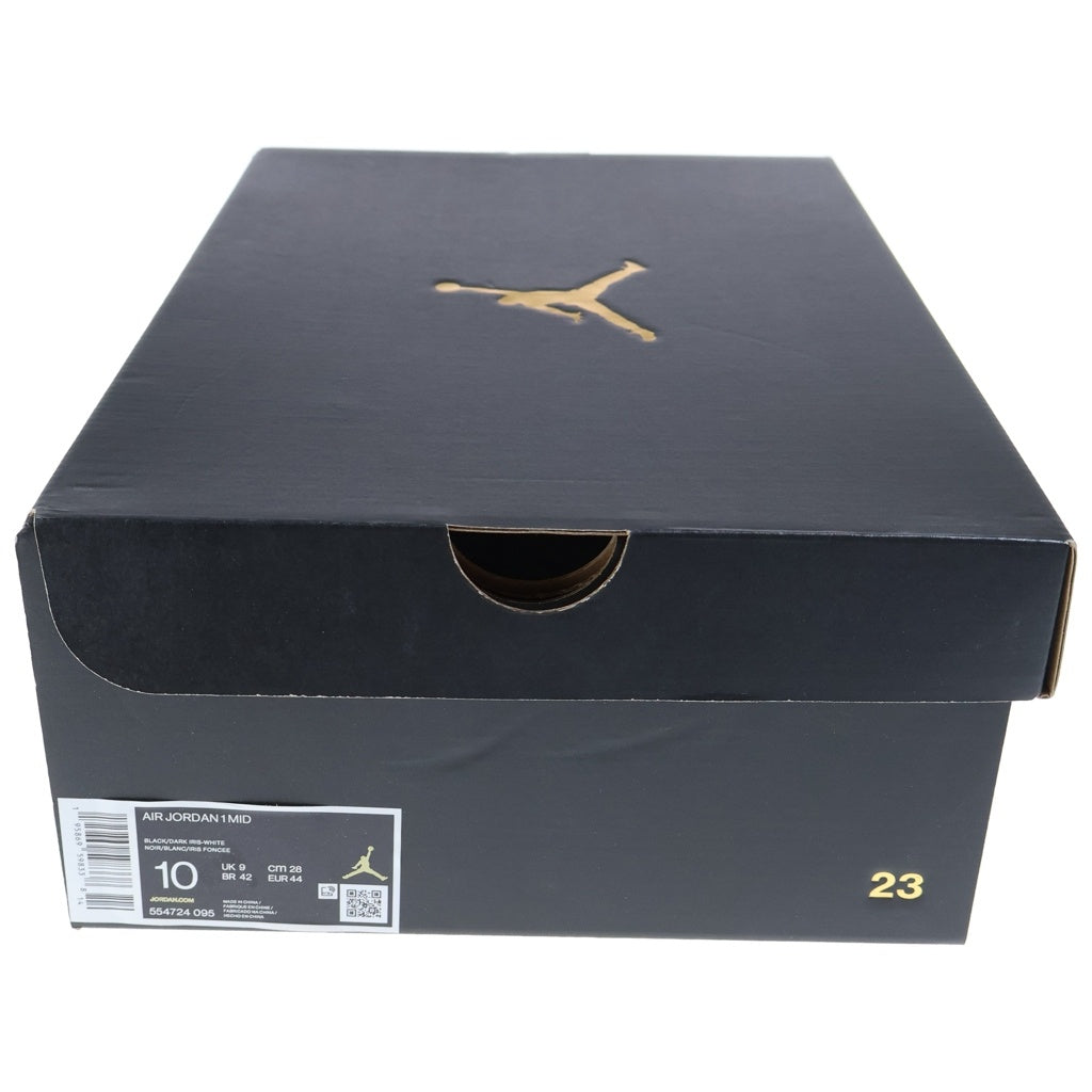 NIKE(ナイキ) AIR JORDAN 1 MID BLACK/COURT PURPLE エアジョーダン1 コートパープル ハイカットスニーカー ブラック/パープル US10/28cm 554724-095