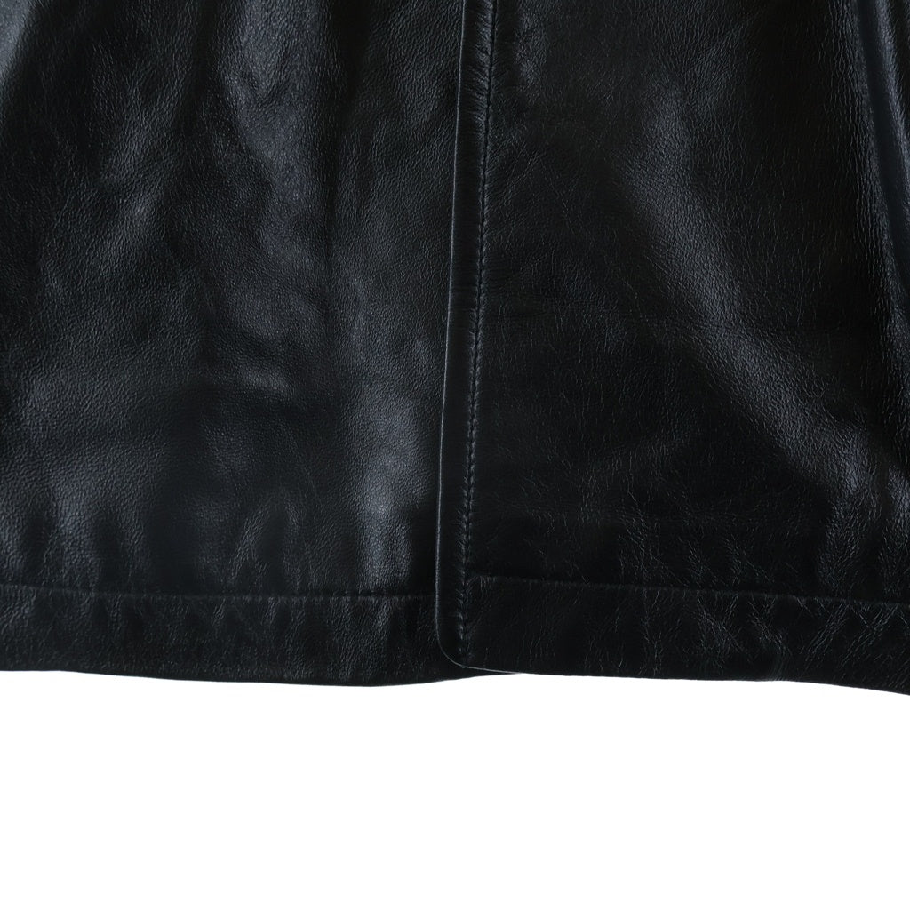 BALMAIN(バルマン) ラムレザーチェスターコート レザージャケット ブラック #M 6022 レディース