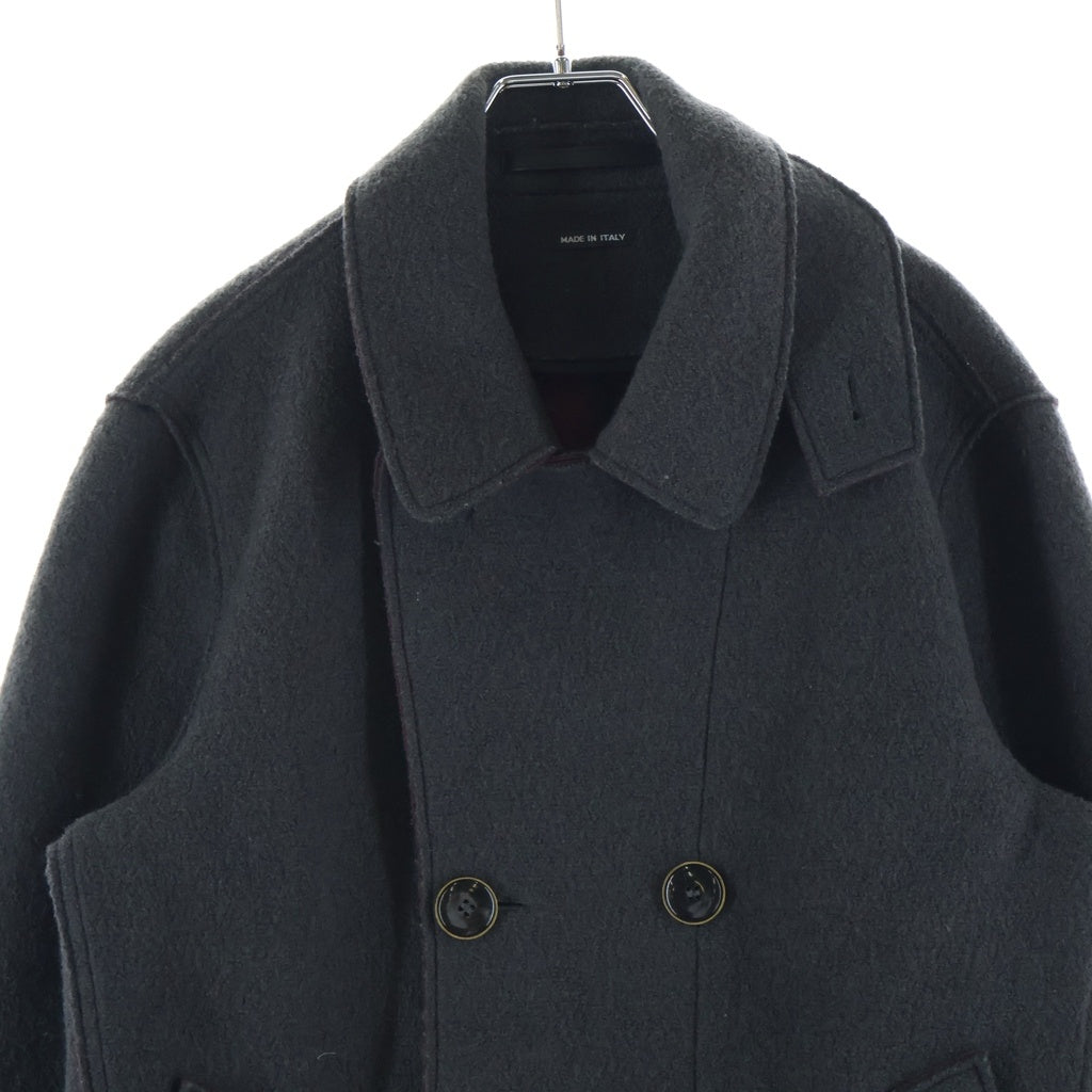 GIORGIO ARMANI(ジョルジオアルマーニ) ミドル丈ダブルブレストコート ウールジャケット ダークグレー #48 レディース
