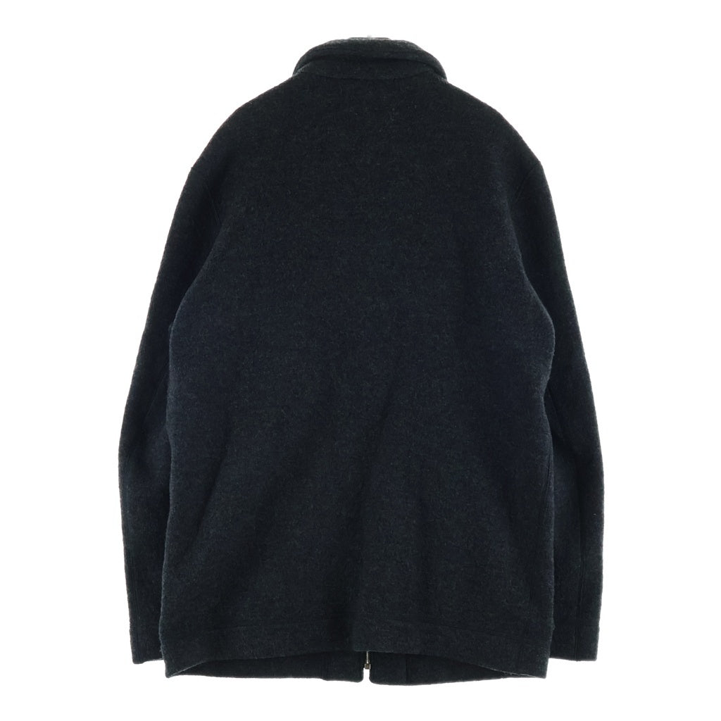 DOLCE & GABBANA(ドルチェアンドガッバーナ) ウール ジップアップ フロントポケットロングジャケット ダークグレー #48 レディース