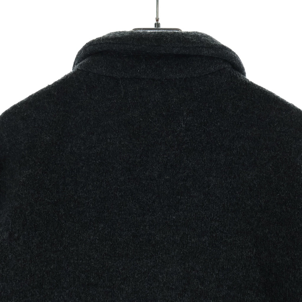 DOLCE & GABBANA(ドルチェアンドガッバーナ) ウール ジップアップ フロントポケットロングジャケット ダークグレー #48 レディース