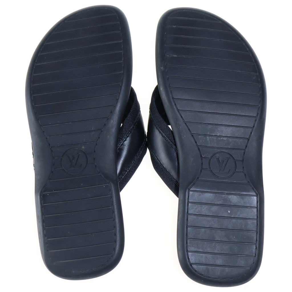 LOUIS VUITTON(ルイヴィトン) パンチングロゴ レザー トング サンダル ブラック