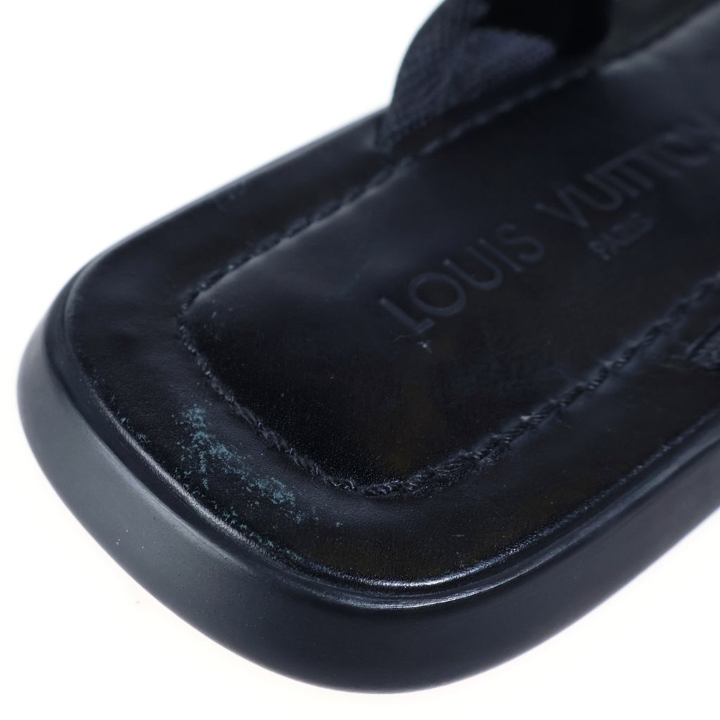 LOUIS VUITTON(ルイヴィトン) パンチングロゴ レザー トング サンダル ブラック