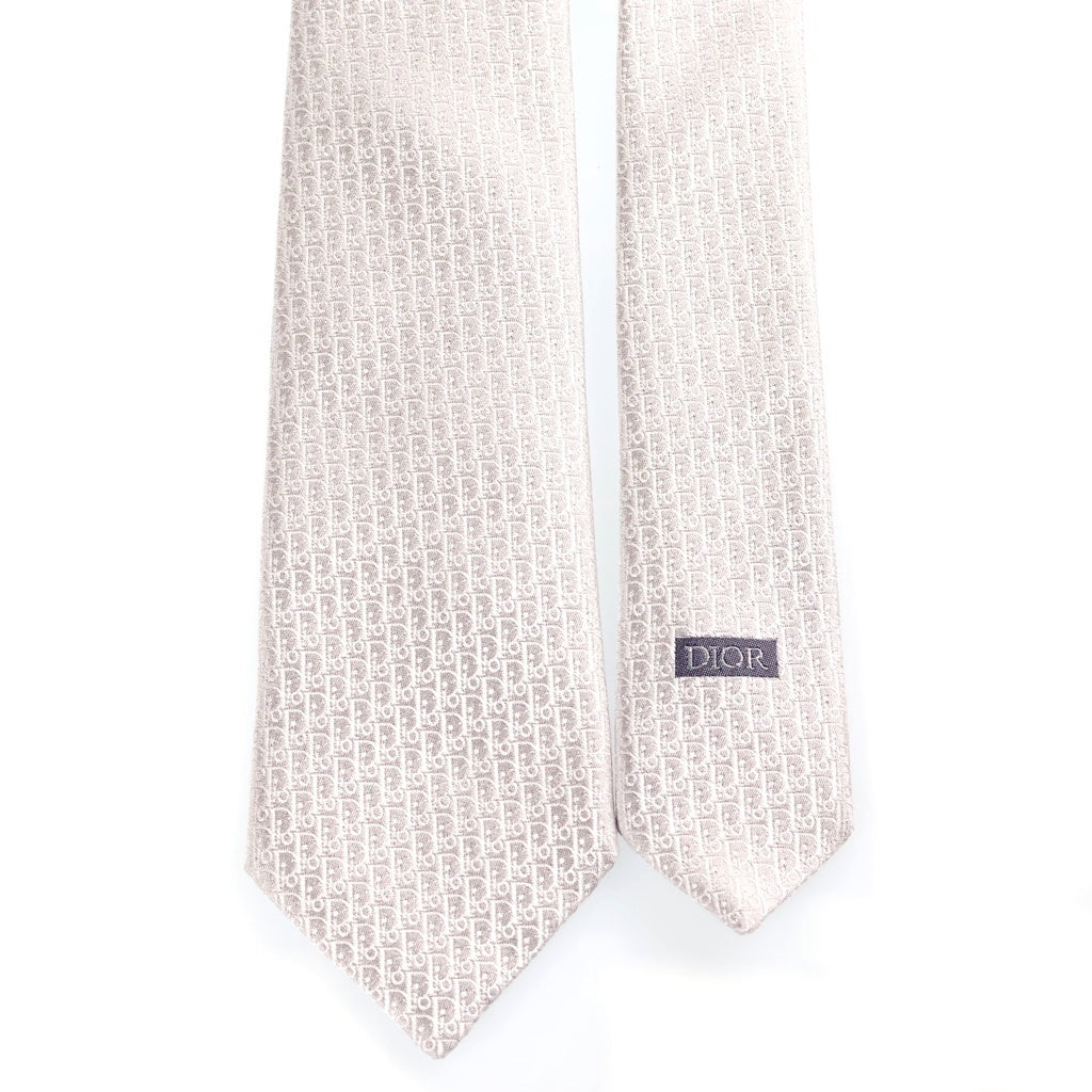 DIOR(ディオール) Obrique Tie オブリーク総柄 シルク ネクタイ グレー