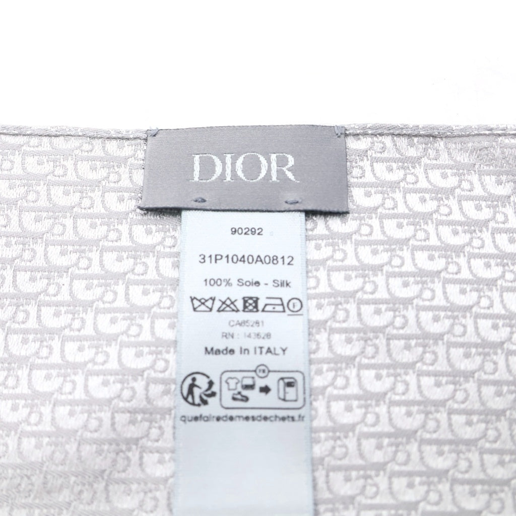 DIOR(ディオール) Obrique Chief オブリーク シルク ハンカチ チーフ グレー レディース