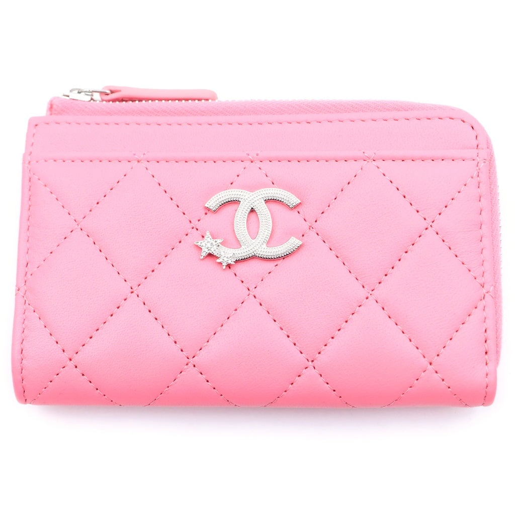 CHANEL(シャネル) ココスター マトラッセ L字 コイン カードケース フラグメントケース ピンク AP3732 レディース