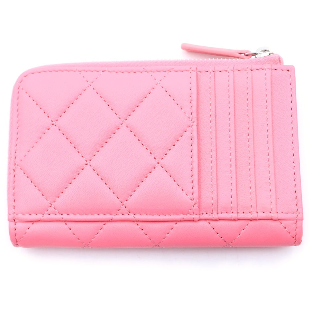 CHANEL(シャネル) ココスター マトラッセ L字 コイン カードケース フラグメントケース ピンク AP3732 レディース