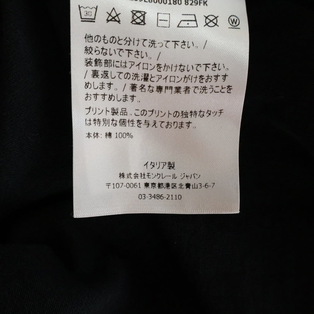 MONCLER(モンクレール) 19AW ×Palm Angels MAGLIA L/S TEE パームエンジェルス バックプリント 長袖Tシャツ ブラック E209L8000180