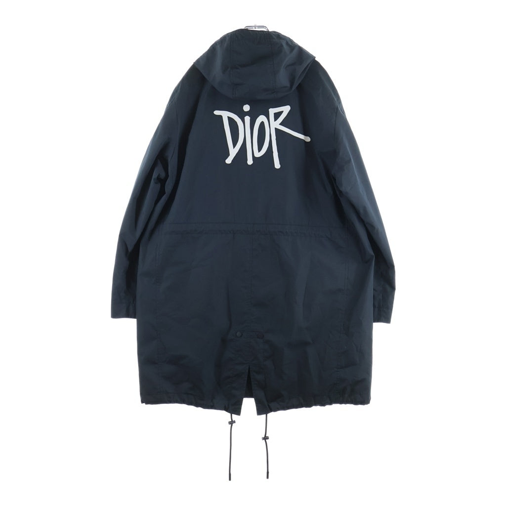 DIOR(ディオール) ×SHAWN STUSSY Back Logo Hooded Coat ショーン ステューシー バックロゴフーデッドコート フィッシュテイル モッズコート フード付き 033C313A4810