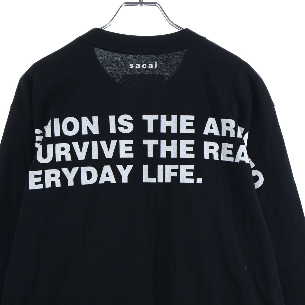 Sacai(サカイ) 24AW Graphic Print L/S T-Shirt グラフィックプリント 長袖Tシャツ カットソー ブラック 24-0895S
