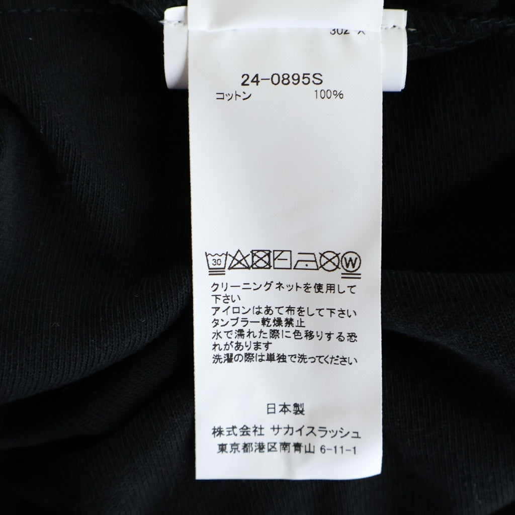 Sacai(サカイ) 24AW Graphic Print L/S T-Shirt グラフィックプリント 長袖Tシャツ カットソー ブラック 24-0895S