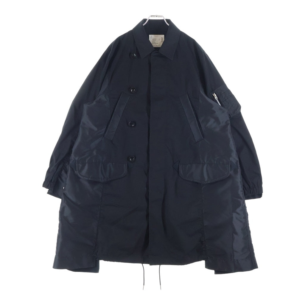 Sacai(サカイ) 24AW Suiting x Nylon Twill Jacket ウール切替 ナイロンツイル スーチング ジップアップ ジャケット ブラック 24-03419M