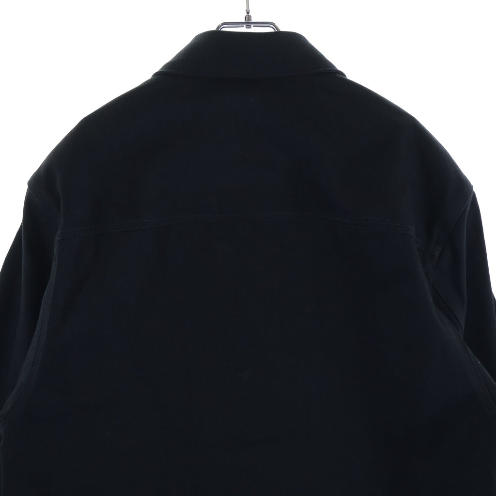 JIL SANDER(ジルサンダー) 25SS REGULAR FIT DENIM SHIRT レギュラーフィット レザー切替 デニム ジャケット カバーオールジャケット ブラック J22SW0034