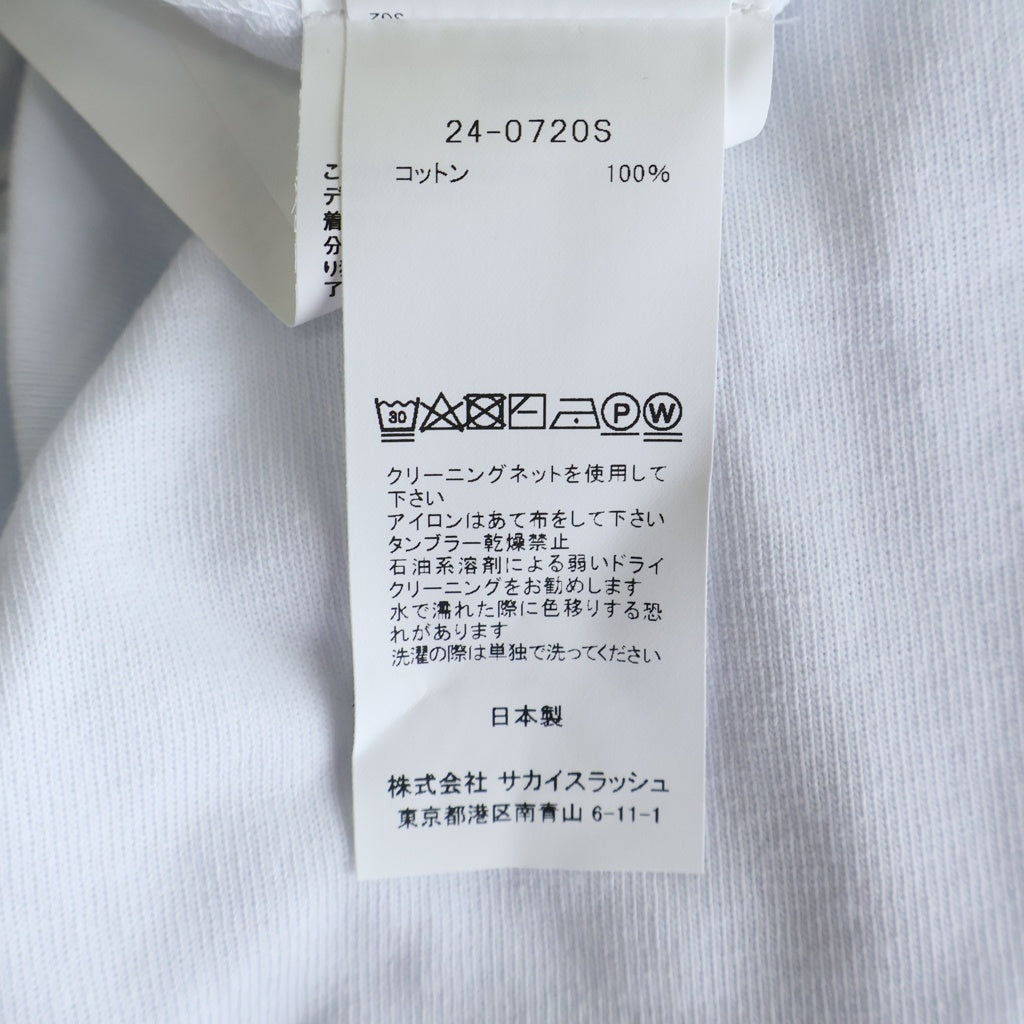 Sacai(サカイ) 24SS KNOW FUTURE プリント 半袖Tシャツ カットソー ホワイト 24-0720S