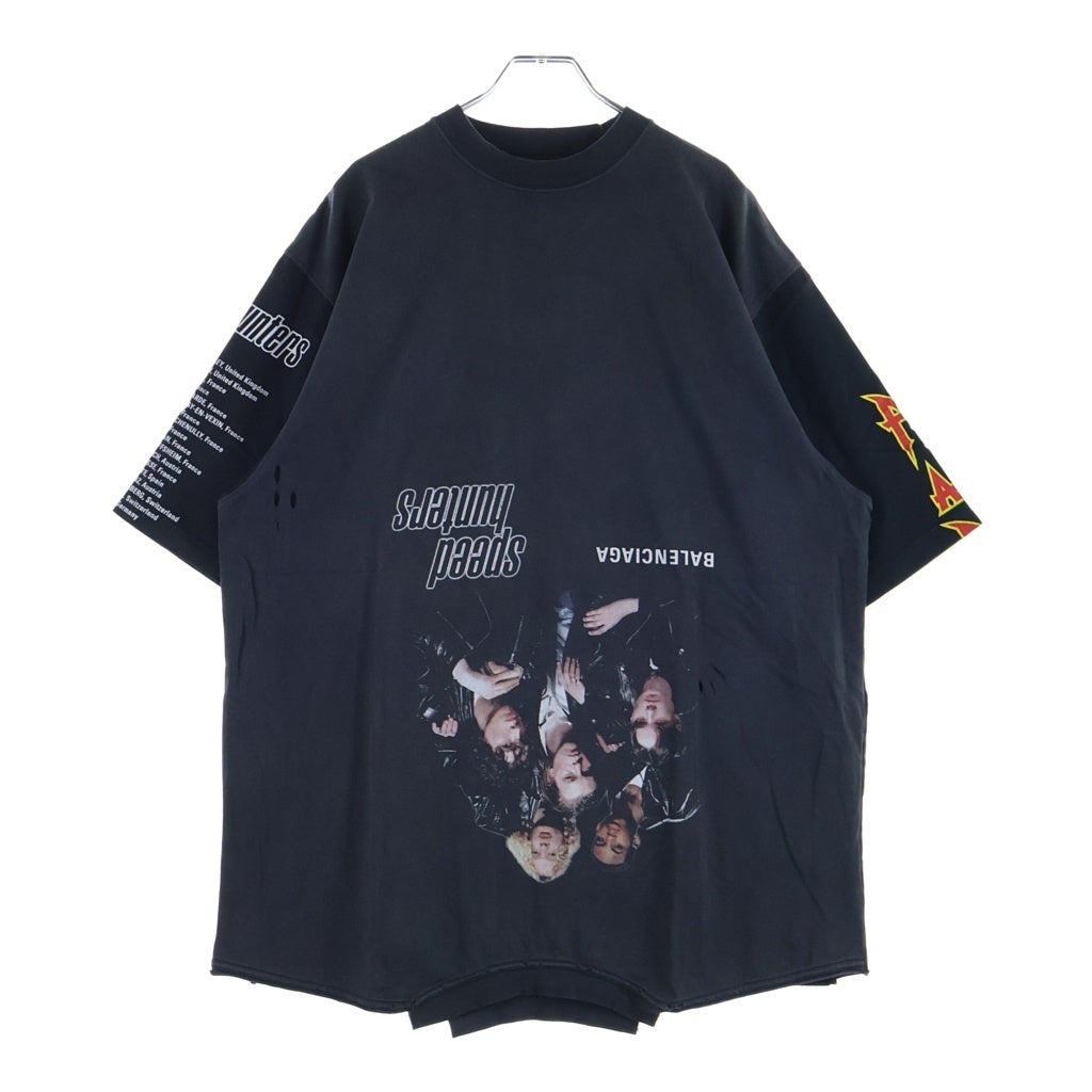 BALENCIAGA(バレンシアガ) 22SS Speed Hunter Upside Down Oversized Tee スピードハンター アップサイドダウン オーバーサイズ 半袖Tシャツ ブラック 698811 TMVC9