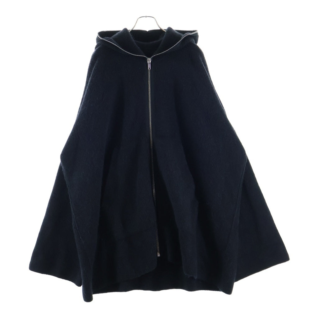 Rick Owens(リックオウエンス) 24AW GIMP OVERSIZE HOODIE ギンプ オーバーサイズ フーディー アルパカニット フルジップ ジャケット パーカー ブラック RR02D6689-KWP